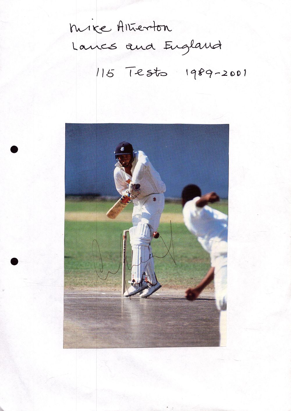 Lot 396: Mike Atherton signed coloured image approx 6x5.