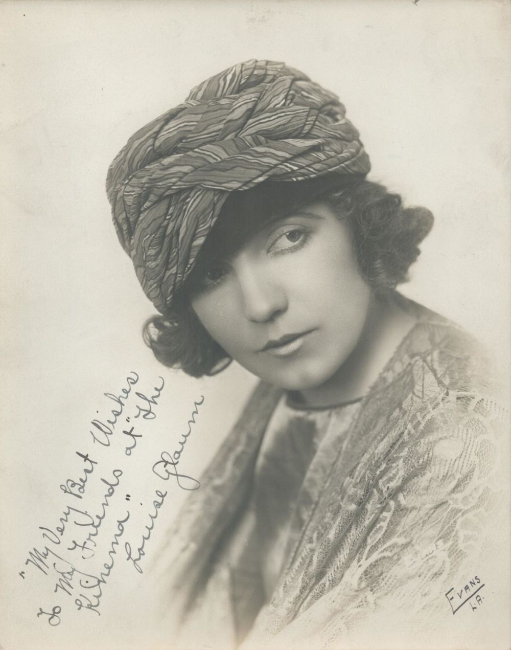 Lot 209: Louise Glaum signed 10x8 vintage black and white...