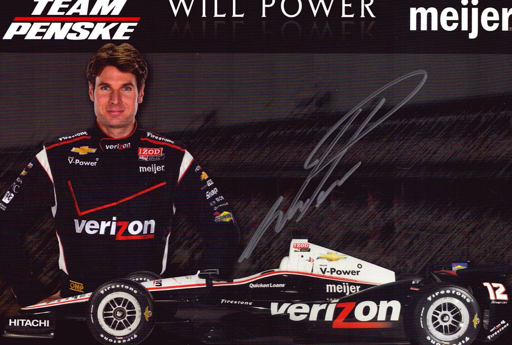 Lot 412: Will Power signed Team Penske racing promo card.
