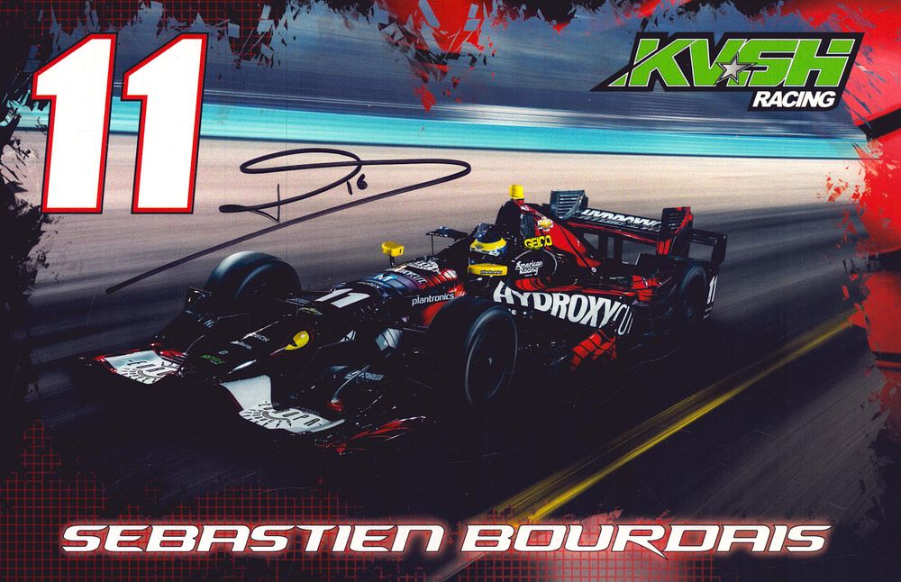 Lot 435: Sebastien Bourdais signed KVSH Racing promo card.