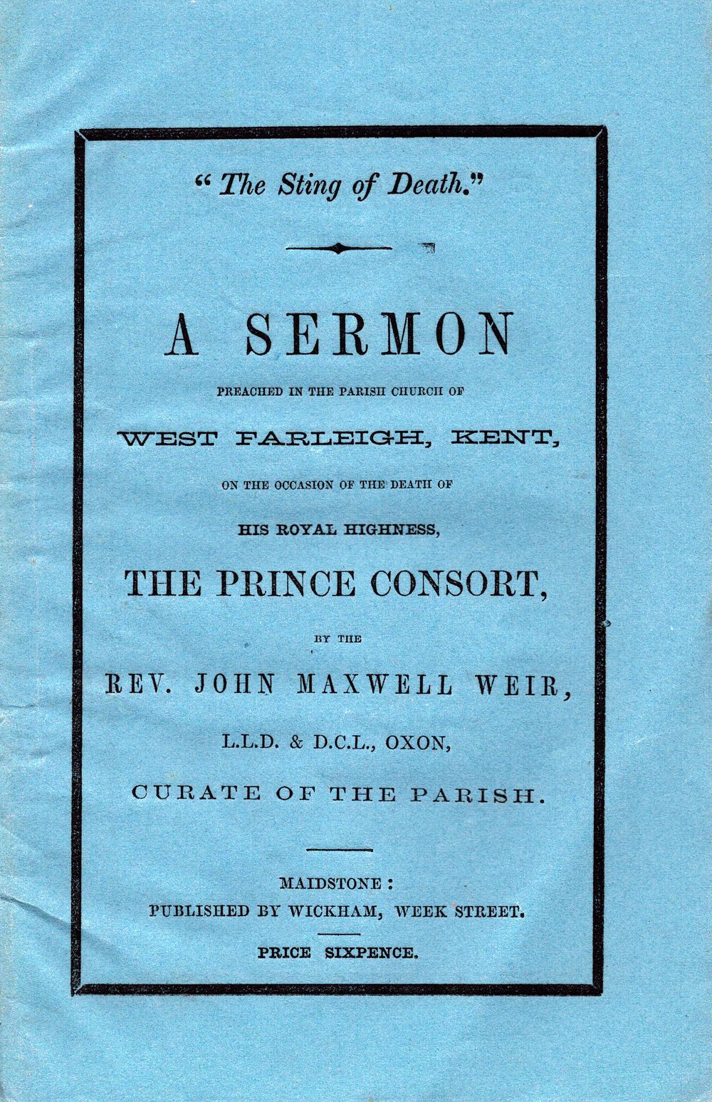 Lot 454: Prince Albert A Sermon on his Death 1861.