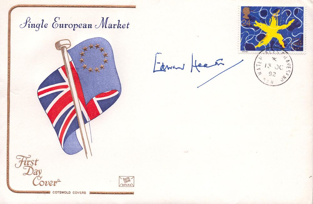 Lot 457: Edward Heath signed Single European Market FDC. 13...