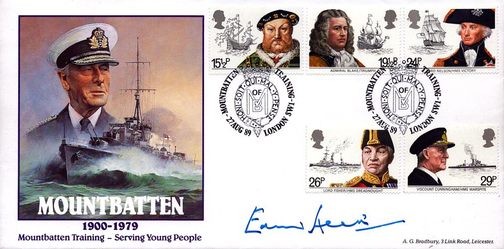 Lot 459: Edward Heath signed Mountbatten FDC. 27 Aug 1989....