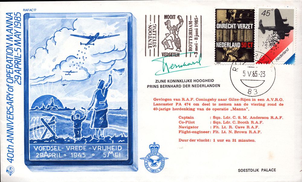 Lot 463: Bernhard Price of the Netherlands signed FDC. 40th...
