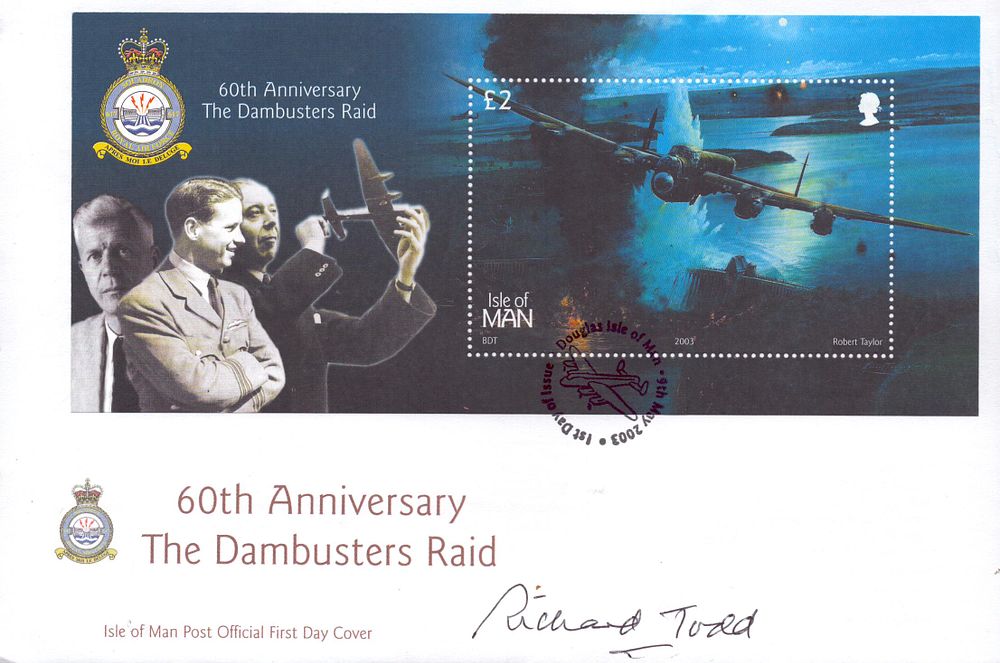 Lot 470: Richard Todd signed FDC 60th Anniversary The Dambusters...