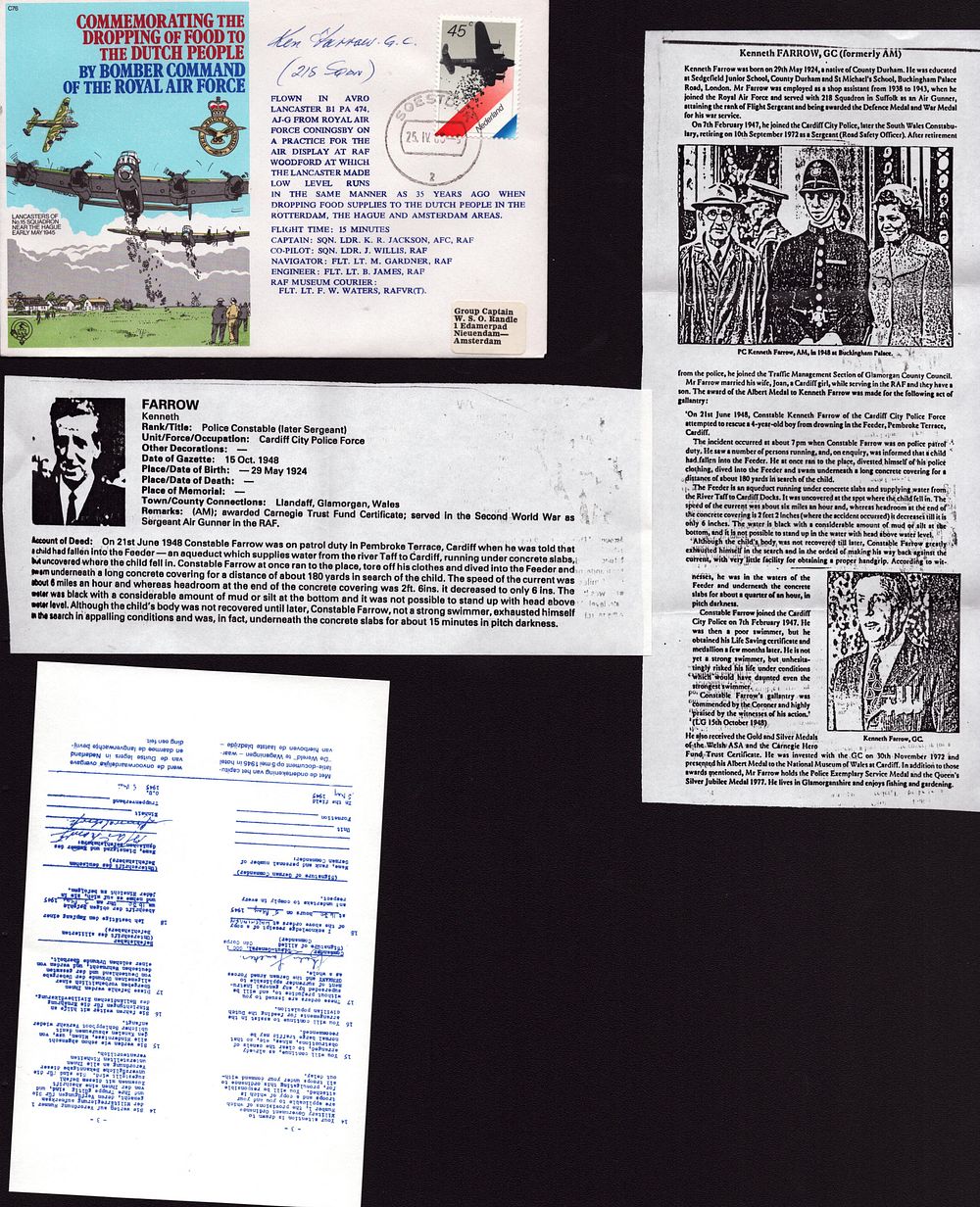 Lot 478: Ken Harrow 218 Sqn signed FDC commemorating dropping...