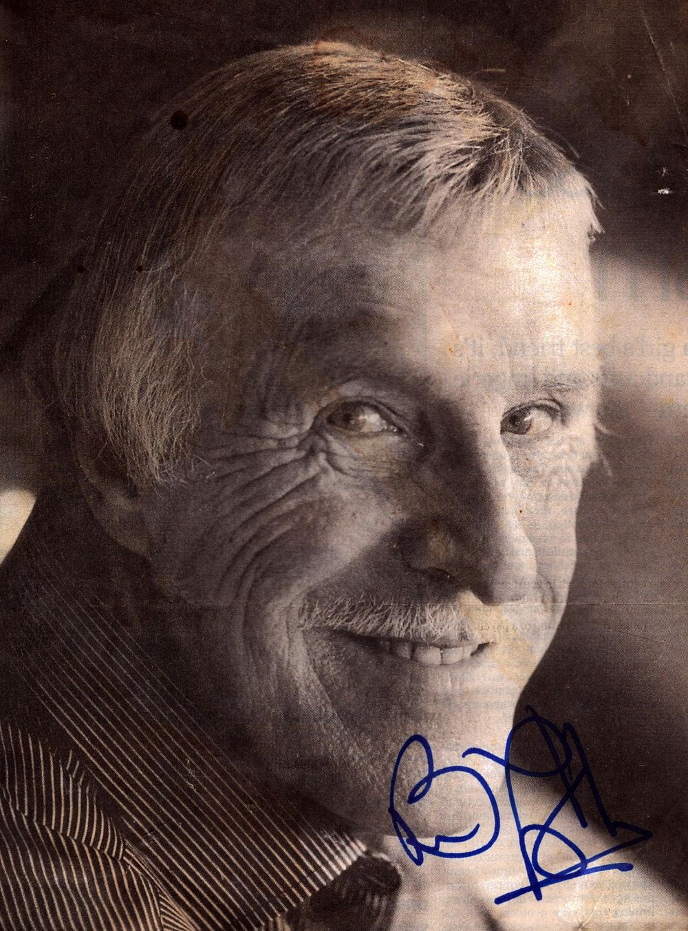 Lot 493: Bruce Forsyth signed newspaper clipping mounted on white...