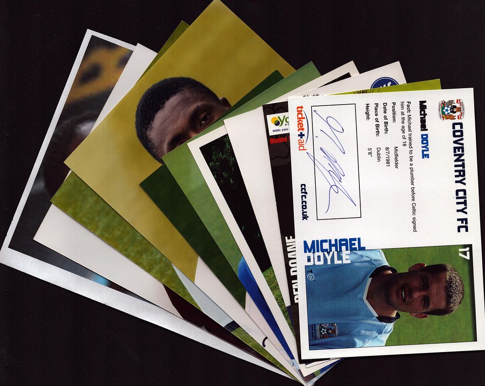 Lot 501: Football collection 10, signed 6x4 inch approx promo...