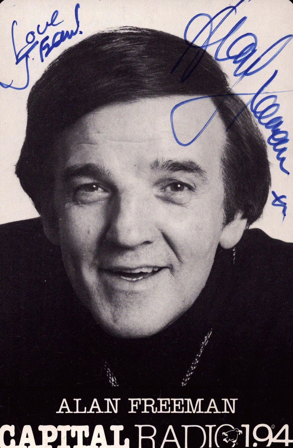 Lot 525: Alan Freeman signed 6x4 inch black and white...