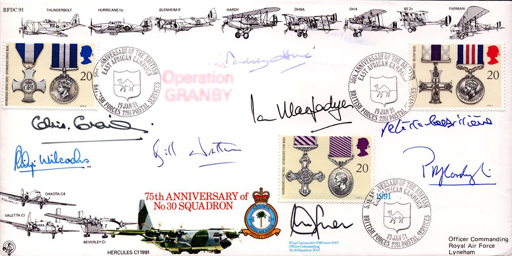 Lot 535: Multi signed FDC Signed by 7 Commanders of...