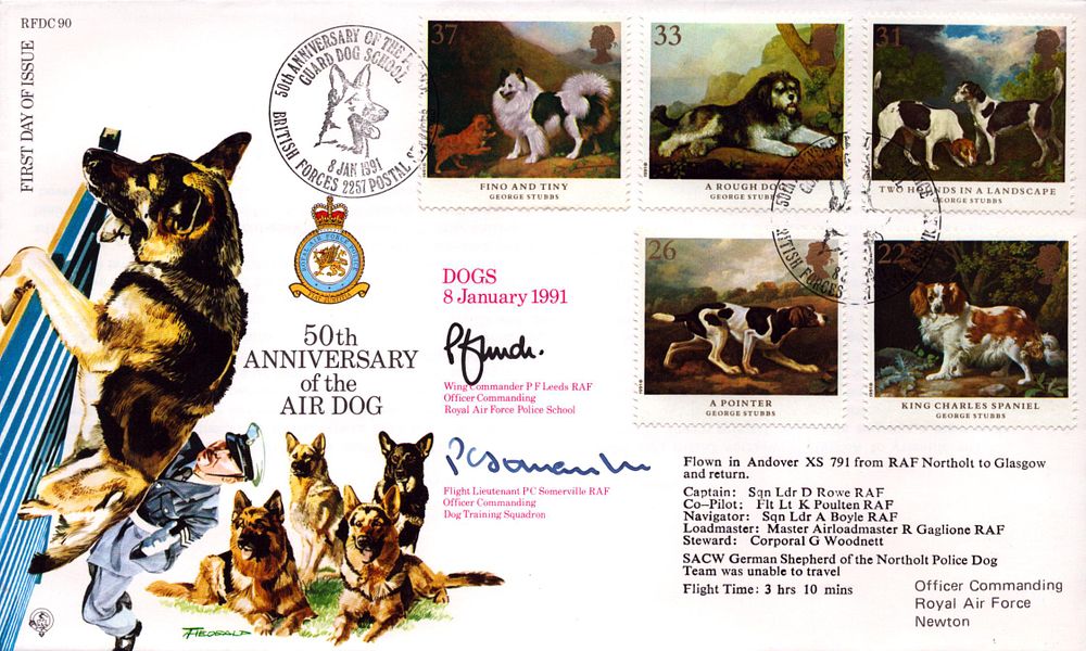 Lot 536: Multi signed FDC Wing Commander P.F. Leeds and...