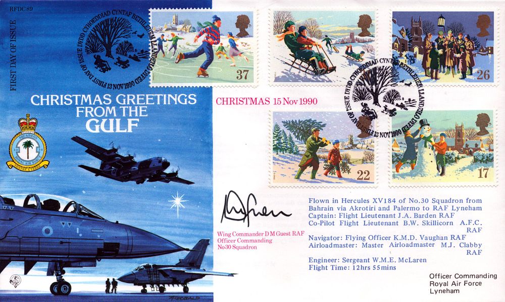 Lot 537: Wing Commander D.M. Guest signed FDC. Signed on...