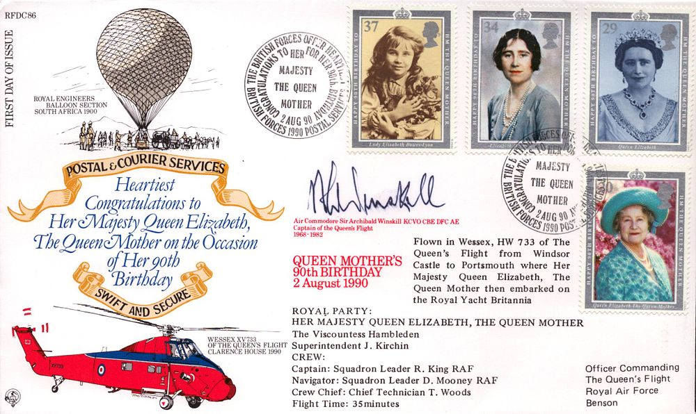 Lot 538: Air Commodore Sir Archibald Winskill signed FDC. Signed...