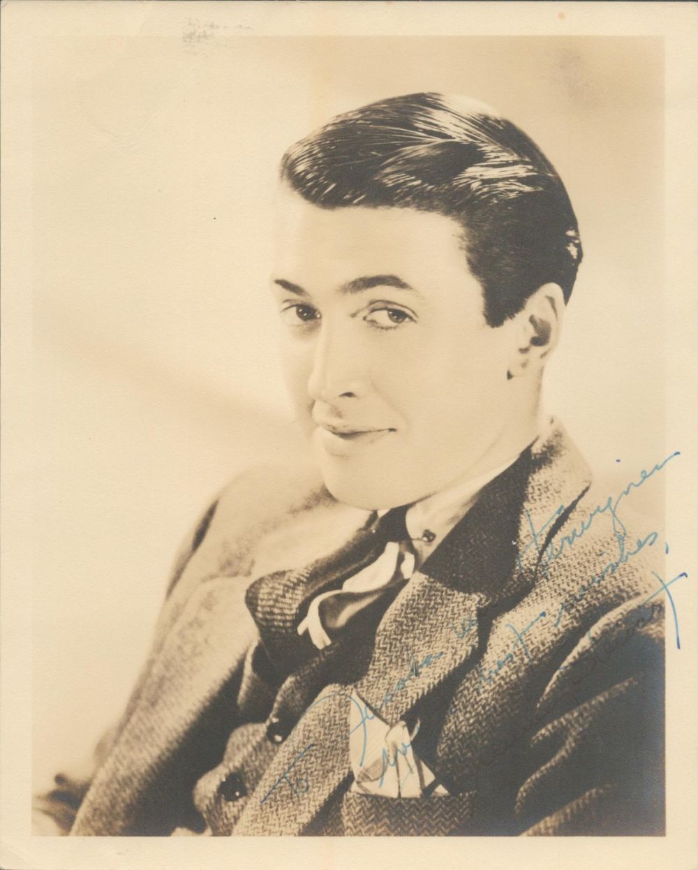 Lot 223: James Stewart signed 10x8 vintage sepia photo with...