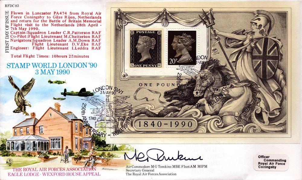 Lot 541: Air Commodore M.G. Tomkins MBE signed FDC. Signed...
