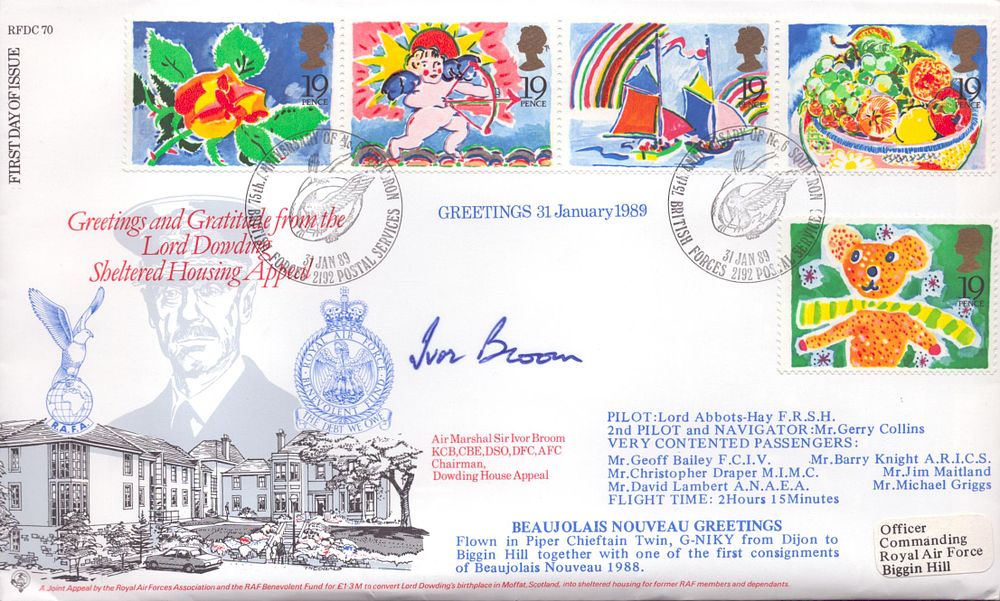 Lot 545: Air Marshal Sir Ivor Broom signed FDC. Signed...