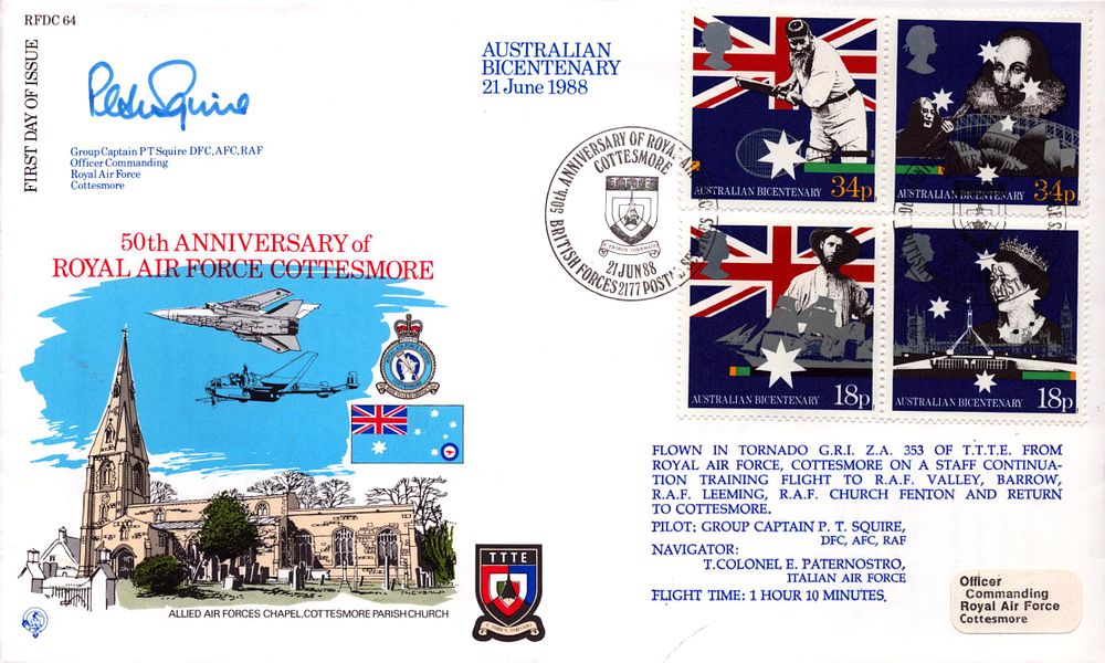 Lot 549: Group Captain P.T. Squire signed FDC. Signed on...