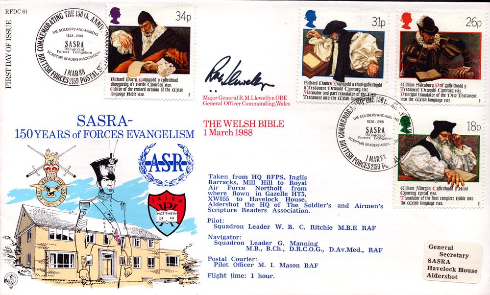 Lot 550: Major General R.M. Llewellyn OBE signed FDC. Signed...