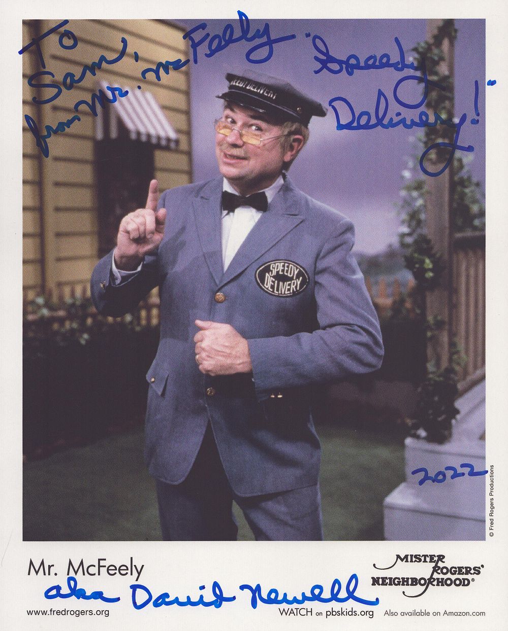 Lot 562: David Newell aka Mr. McFeely 10x8inch colour promo...