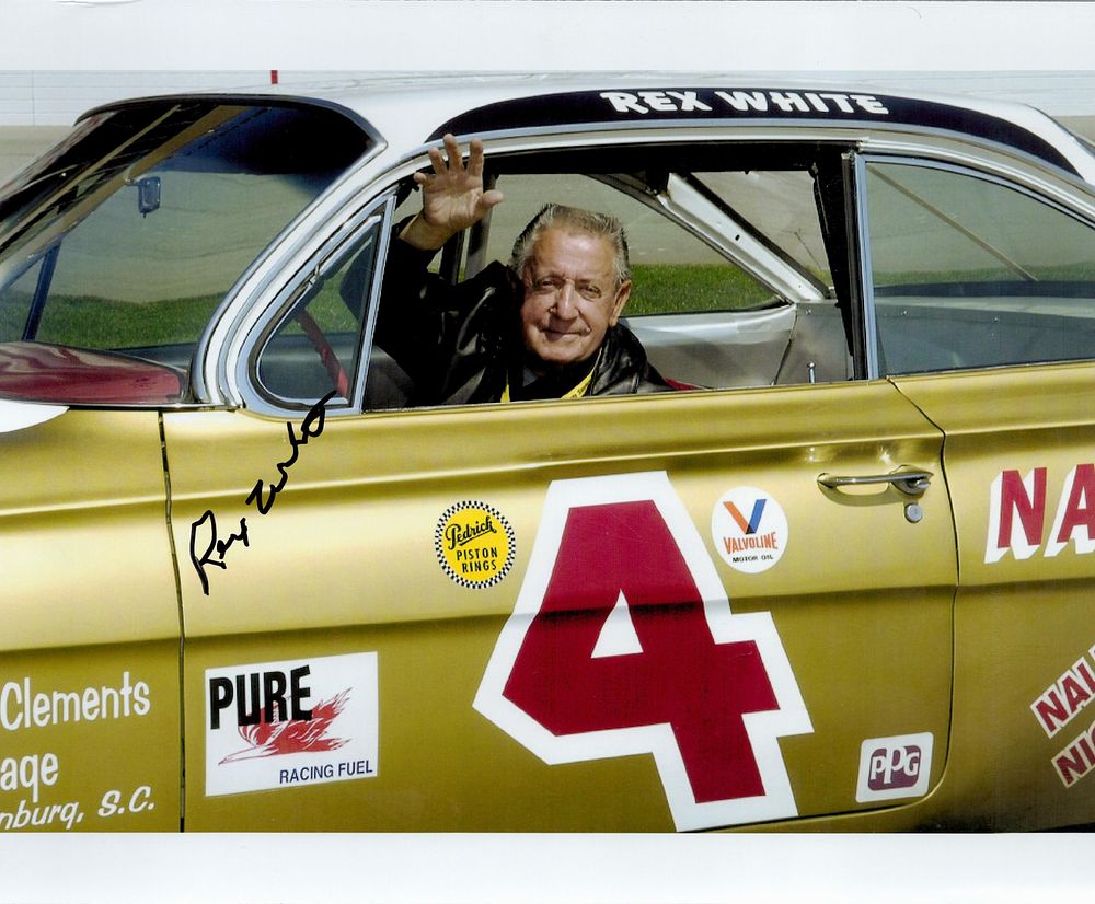 Lot 575: Nascar Rex White signed 10x8inch colour photo.