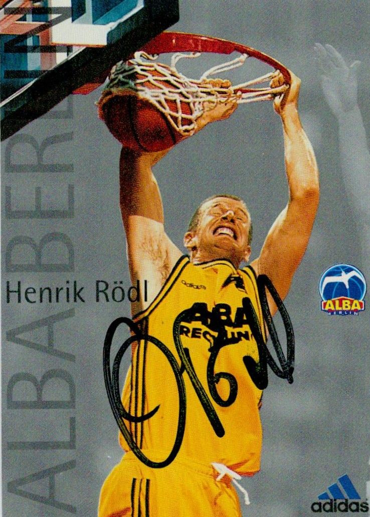 Lot 585: Basketball Henrik Rodl signed 4x3inch Euro League trading...