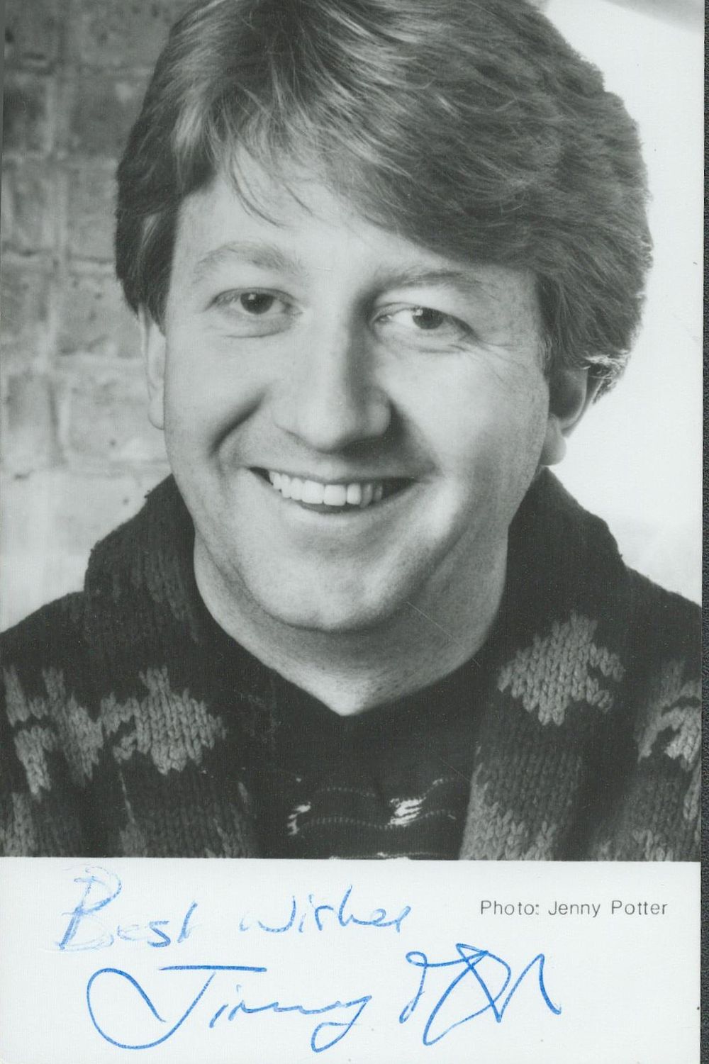 Lot 591: Jimmy Mulville signed 5.5x3.5 inch black and white...