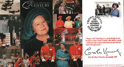 Charles Kennedy, The RT Hon, MP signed FDC. The Queen Mothers, Century. Single Stamp plus 