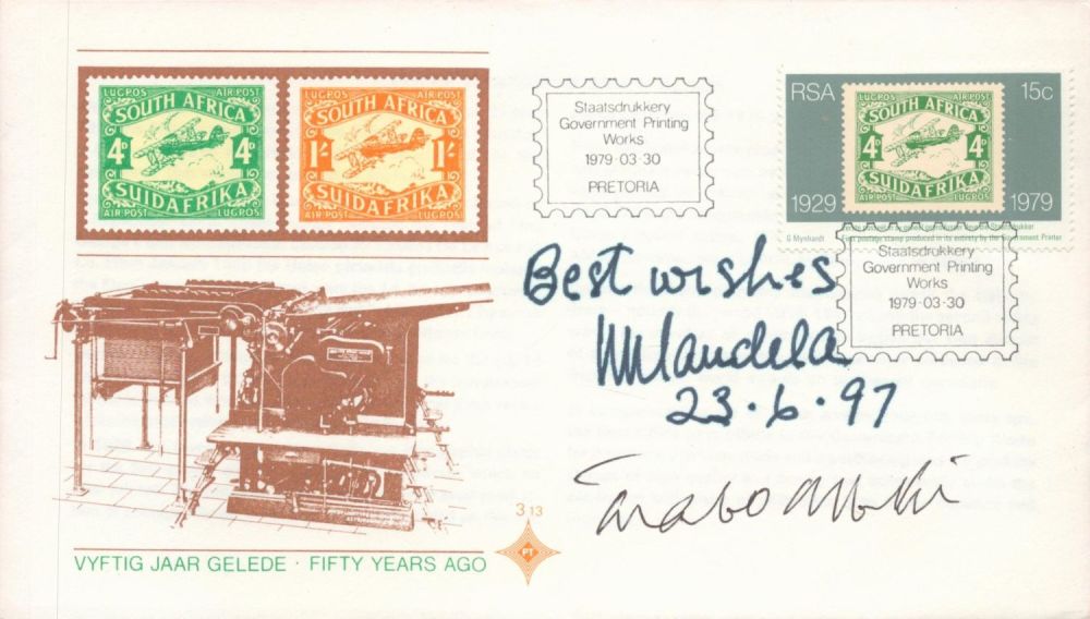 Lot 244: Nelson Mandela signed Vyftig Jaar Gelede Fifty Years...