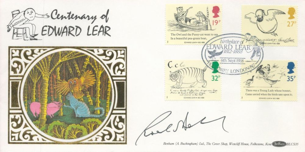 Lot 245: Roald Dahl signed Centenary of Edward Lear commemorative...