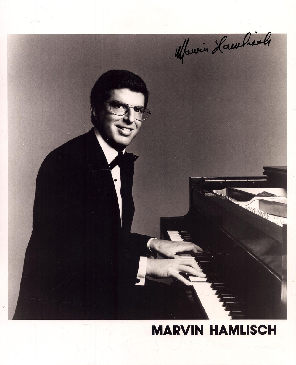 Lot 169: Marvin Hamlisch signed black and white photo approx....