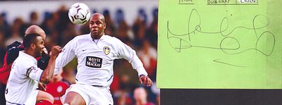 Mick Duberry signed signature piece with coloured photo.