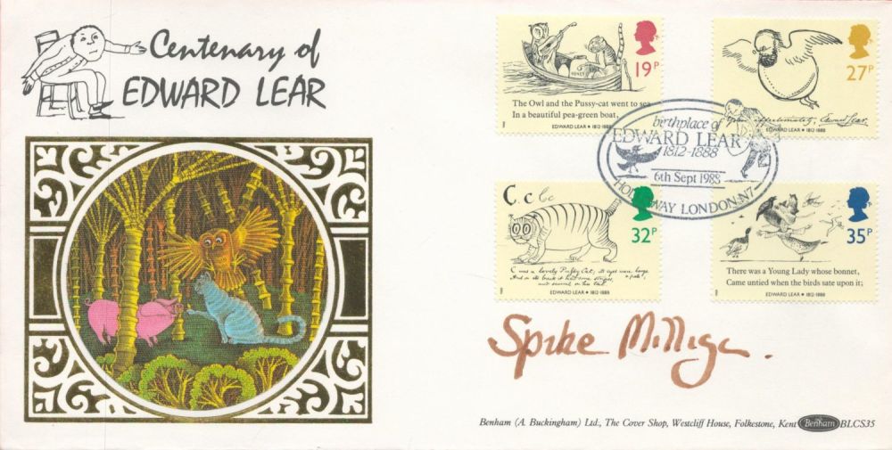 Lot 247: Spike Milligan signed Centenary of Edward Lear FDC...