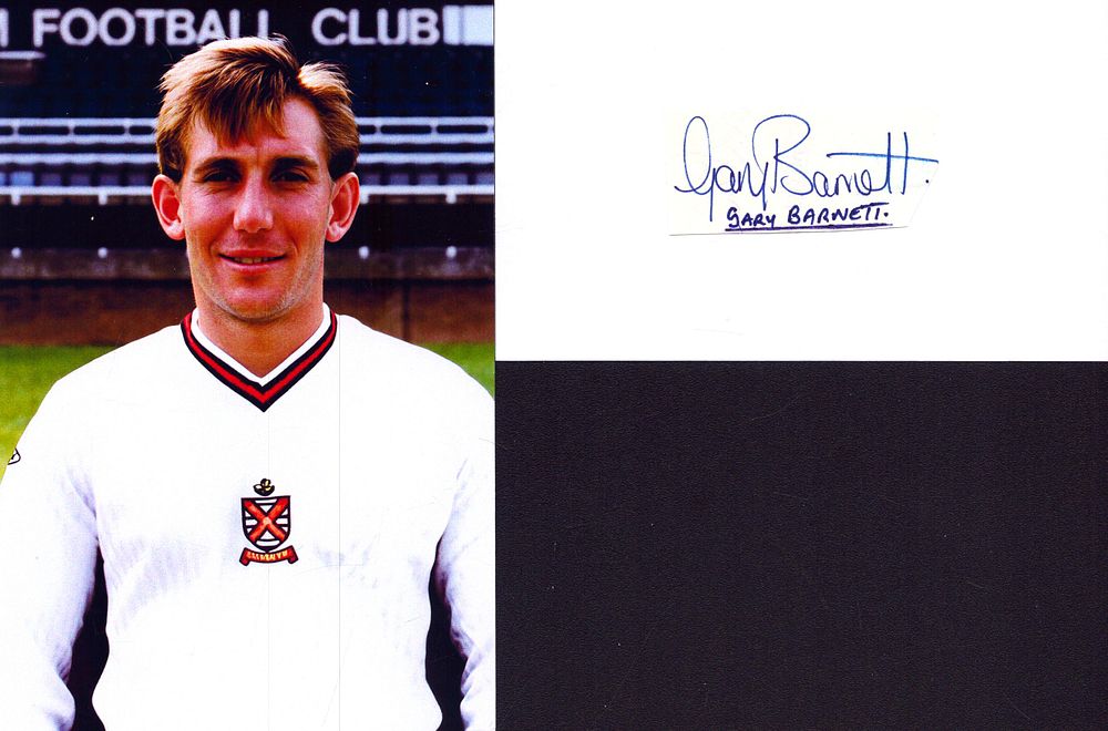 Lot 182: Gary Barnett signed signature piece with coloured photo.