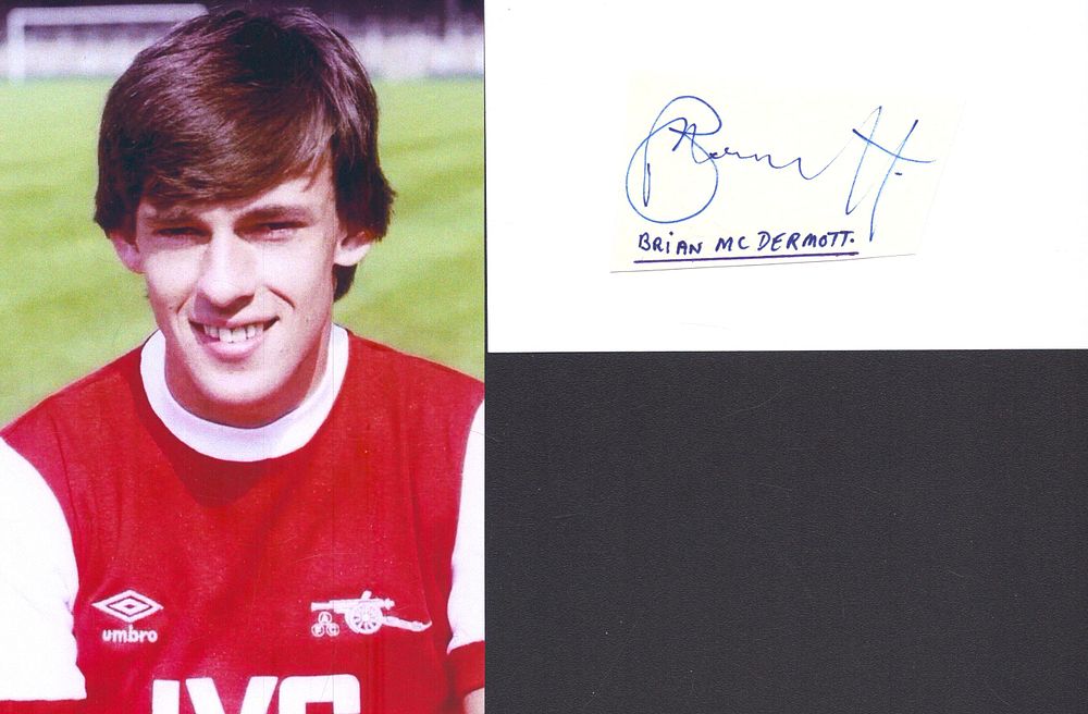 Lot 185: Brian McDermott signed signature piece with coloured photo.