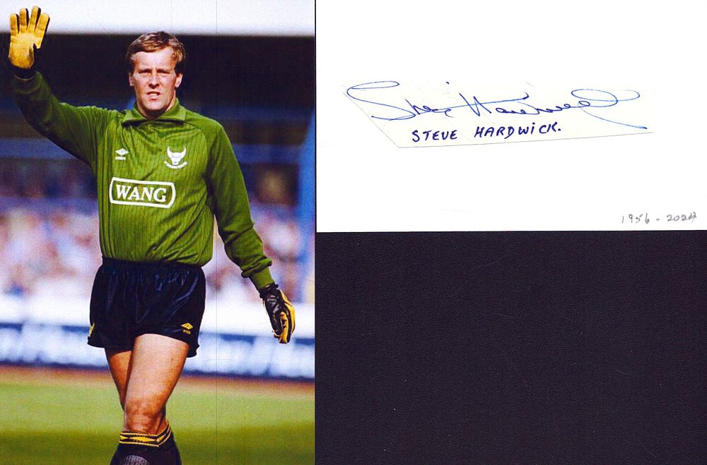 Lot 192: Steve Hardwick signed signature piece with coloured photo.