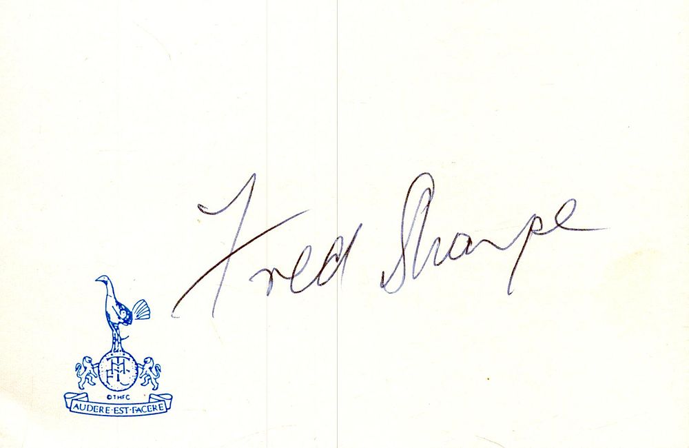 Lot 195: Fred Sharpe signed signature piece.