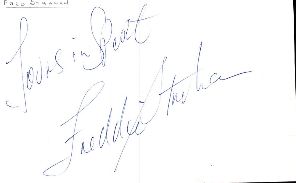 Lot 199: Fred Strahan signed signature piece.