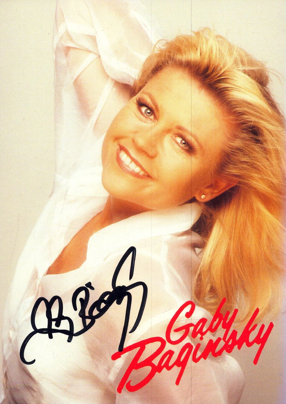 Lot 213: Gaby Baginsky signed promo card, approx. 6x4.