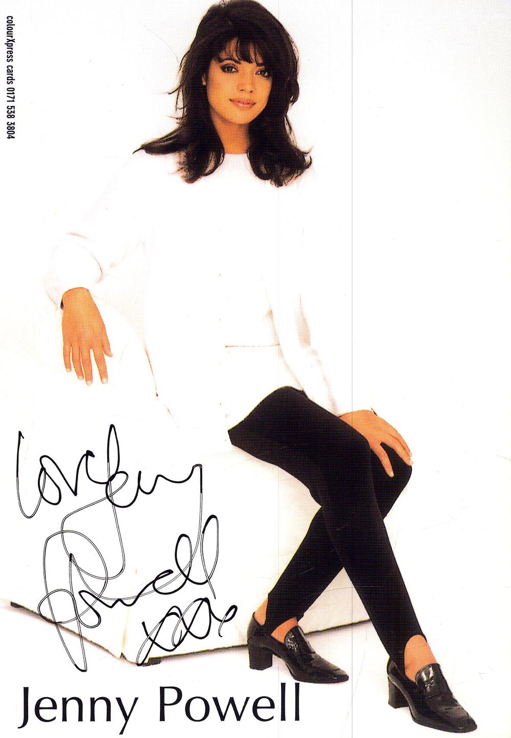 Lot 219: Jenny Powell signed promo card, approx. 6x4.