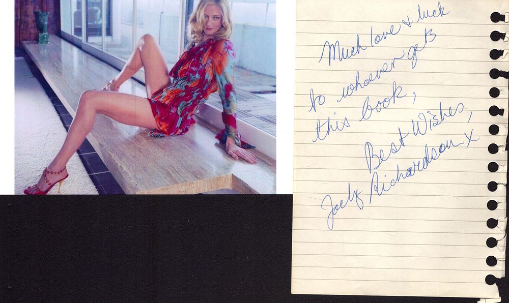 Lot 231: Joely Richardson signed signature piece with coloured photo.