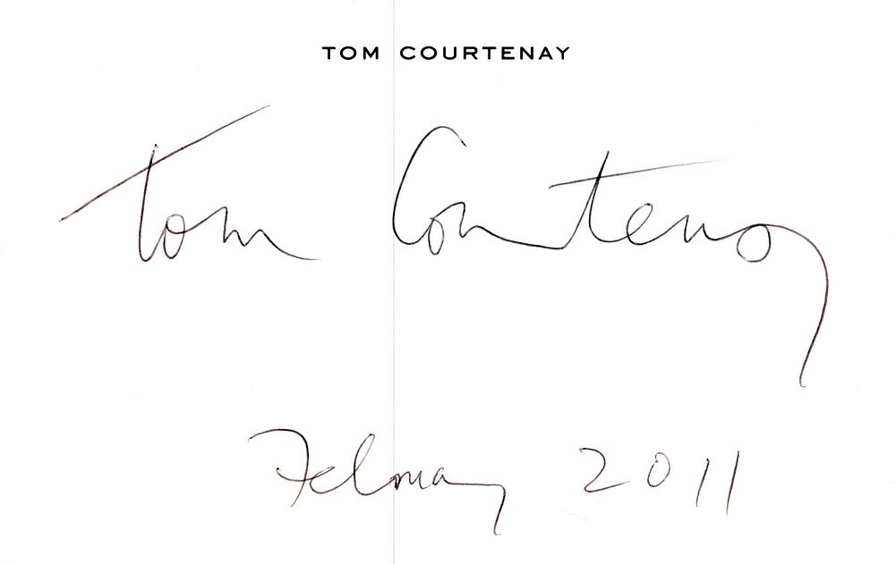 Lot 234: Tom Courtenay signed signature piece.