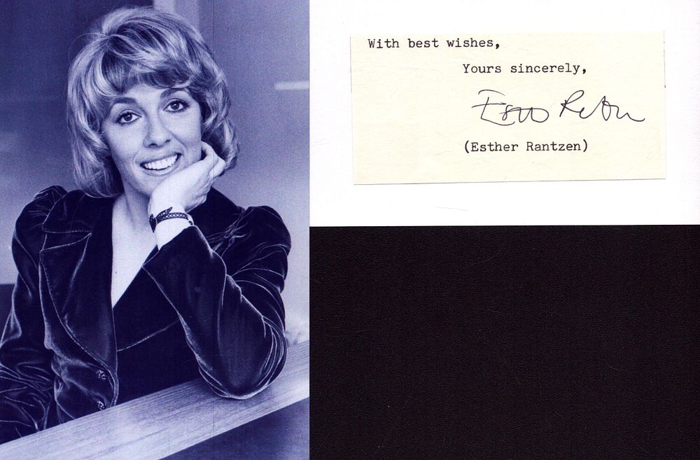 Lot 243: Esther Rantzen signed signature piece with black and...