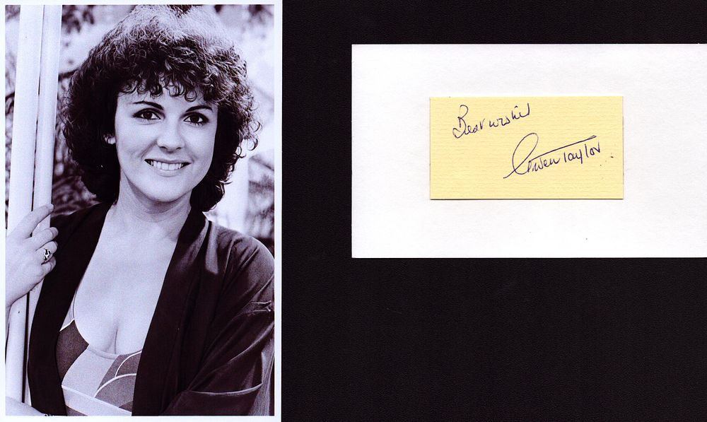 Lot 254: Gwen Taylor signature piece with accompanying 6x4 photo.