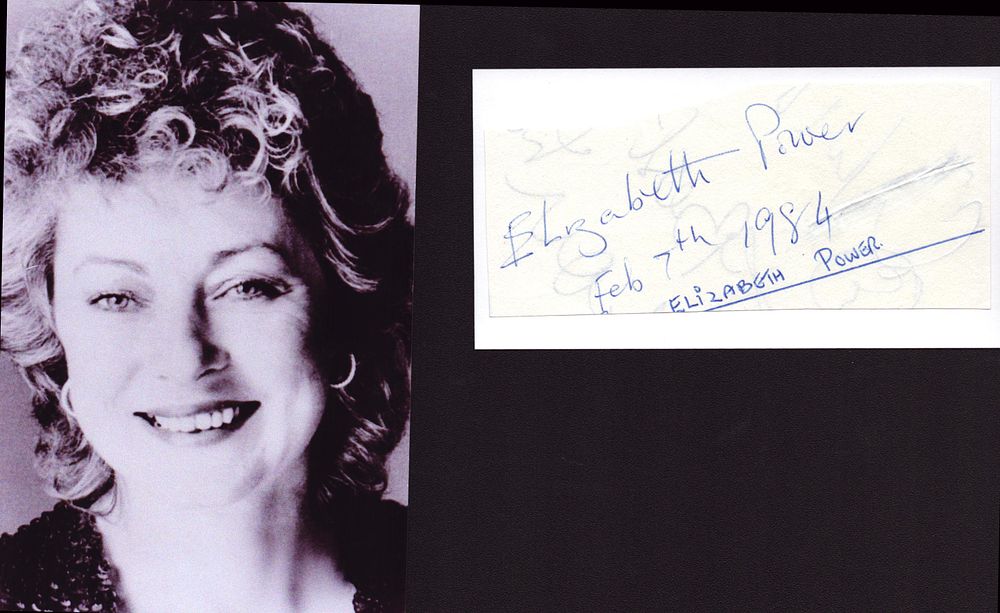 Lot 256: Elizabeth Power signature piece with accompanying 6x4 photo.