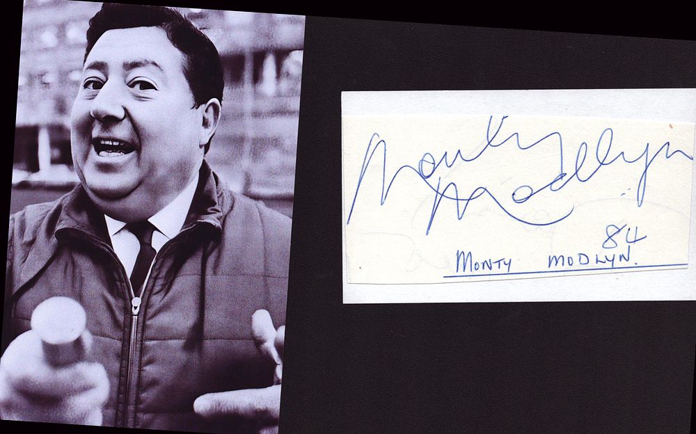 Lot 259: Monty Modlyn 1984 signature piece with accompanying 6x4...