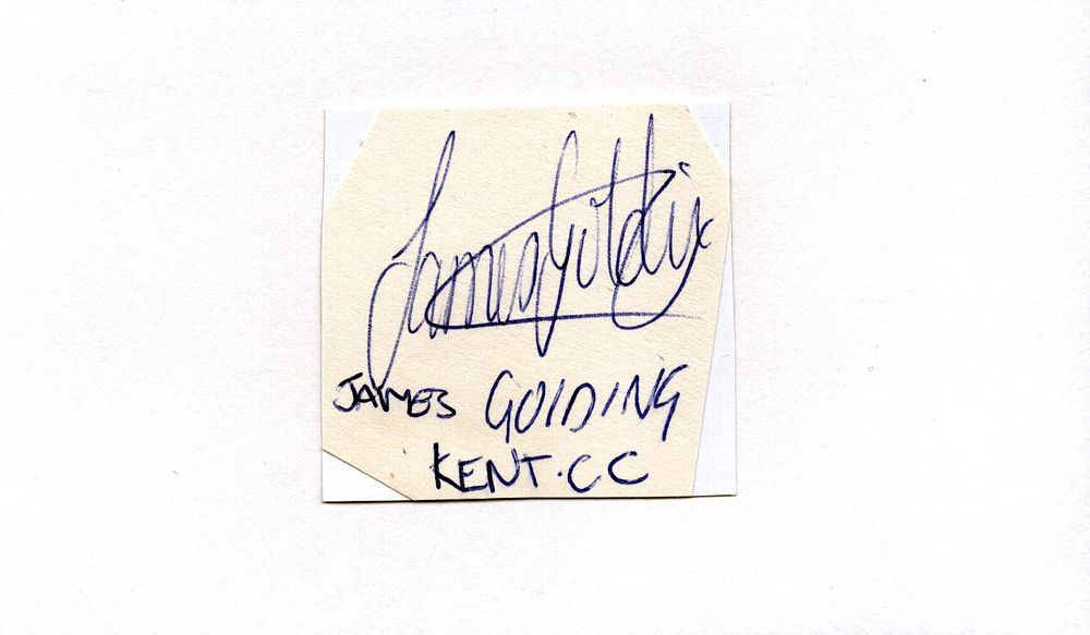 Lot 262: James Golding Kent County Cricket signature piece 5x3.