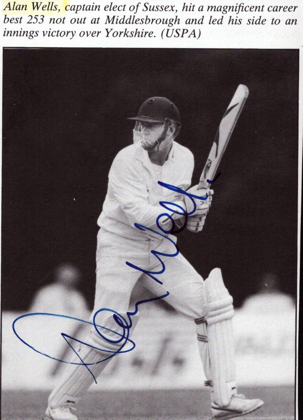 Lot 263: Alan Wells signed black and white magazine clipping...