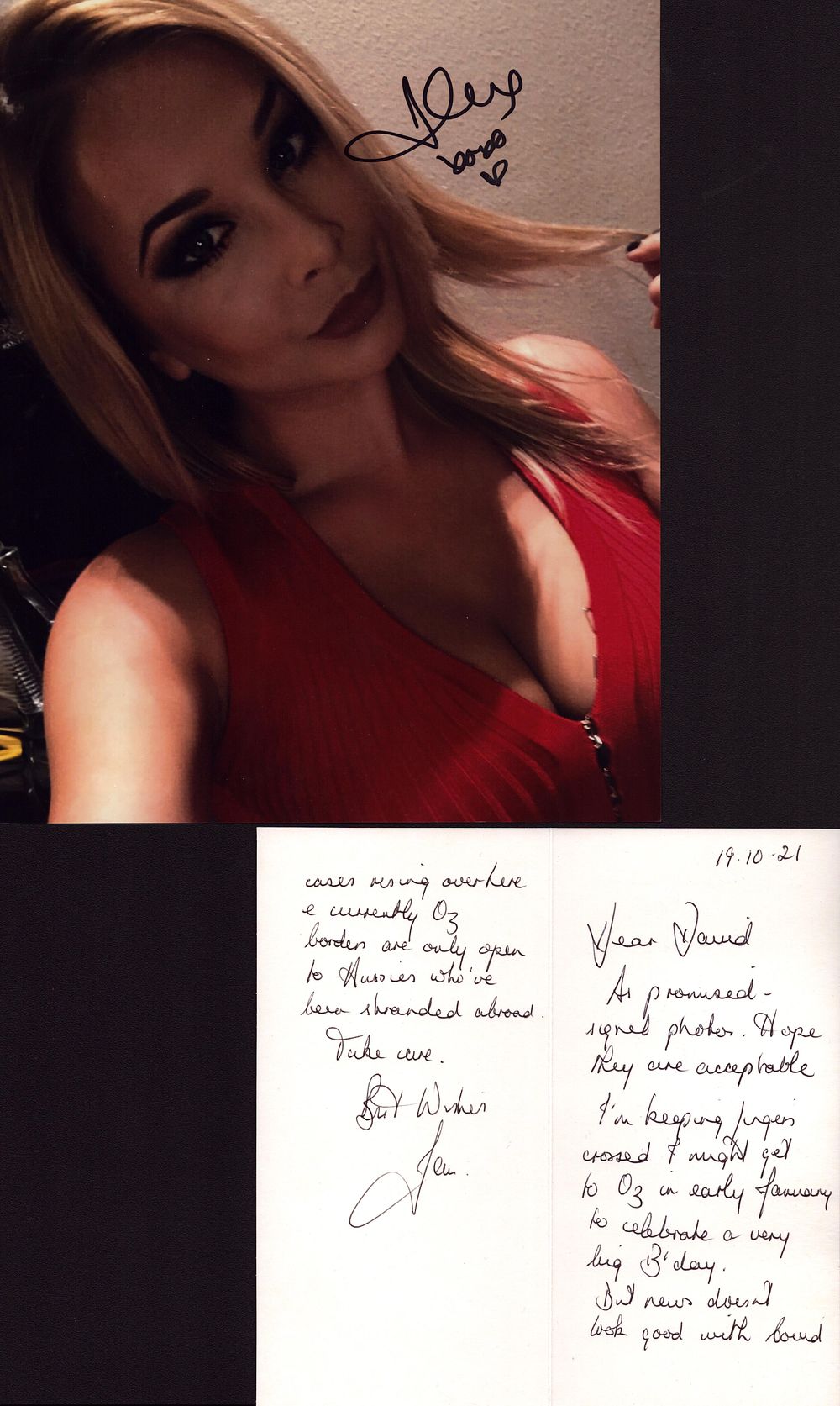 Lot 276: Alexandra Kye signed 10x8 colour photo, with personal...