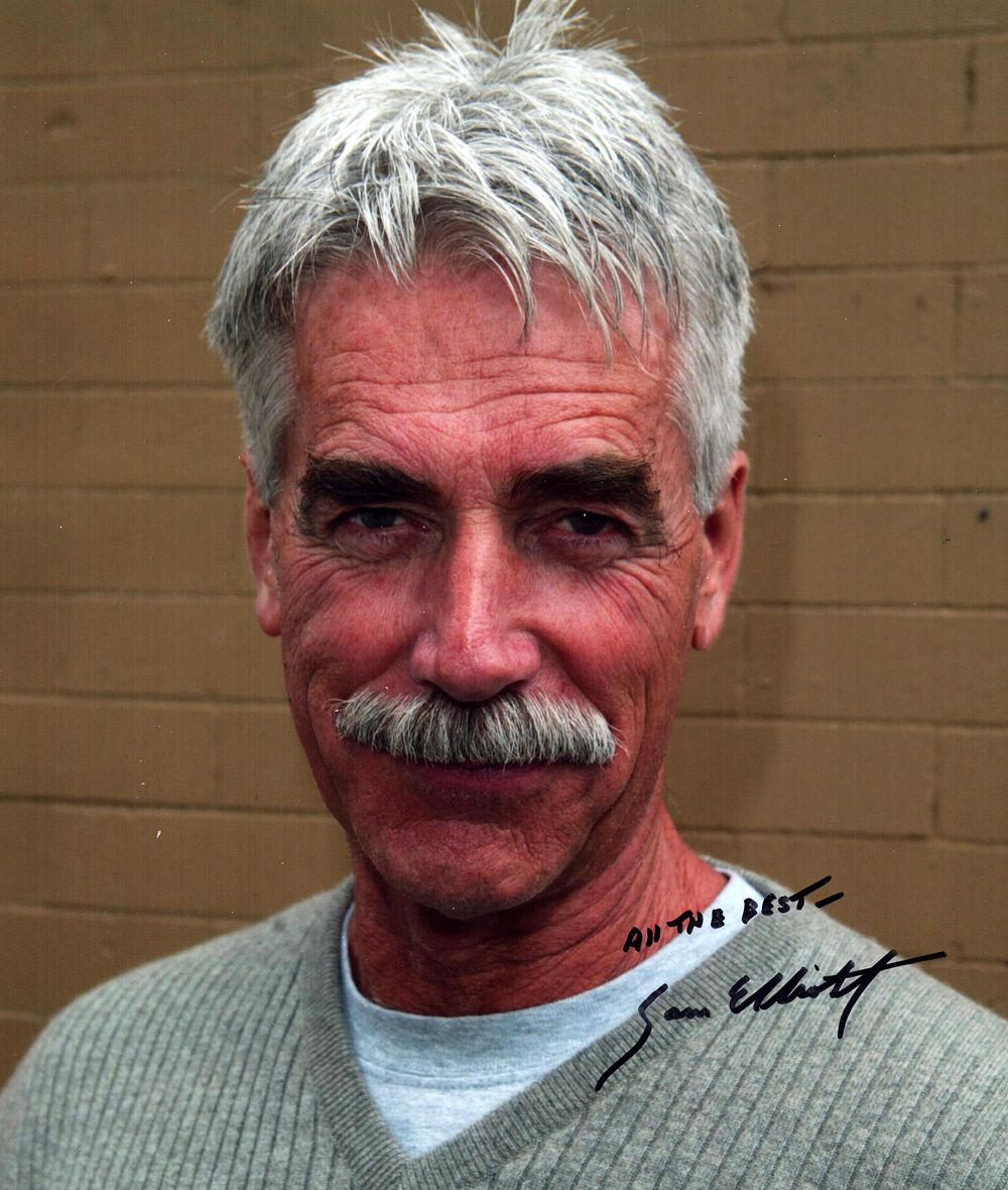 Lot 286: Sam Elliott signed 9x8 colour photo.