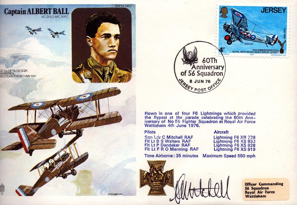 Lot 296: Sqn Ldr C Mitchell signed Cpt Albert Ball...
